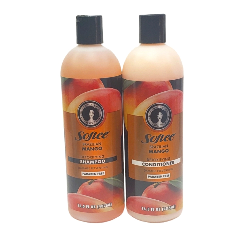Softee Detoxifying Shampoo & Conditioner Brazilian Mango Set Paraben Free